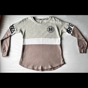 Dry Goods, Long Sleeve Shirt, Small, Gray & Pink